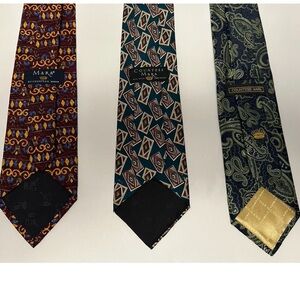 Lot of 3 Countess Mara Mens Silk Ties Vintage Designer Neckties Paisley & Geo
